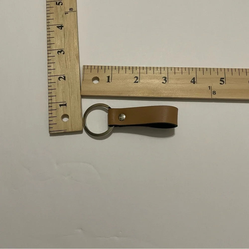 Project Cloud Tan Leather Keychain NWOT